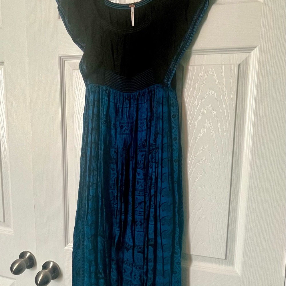 Free People Black and Blue Maxi Dress